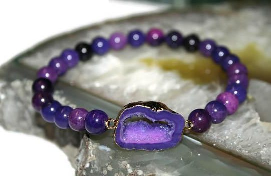 Home Shopping Network Sugilite Bracelet Purple Druzy Bracelet Healing Bracelet Spiritual Gift Bracelets for Women Sugilite Jewelry Raw Stone Meditation Jewelry WSIFUSHV e1526593434275