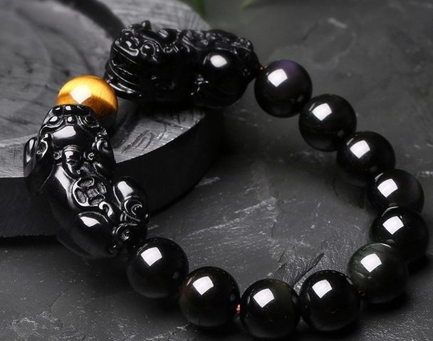 Natural Black Obsidian Beads Bracelet Tiger Eye Stone Beads Bracelet Jewelry PIXIU Lucky Brave Men Jewelry.jpg 640x640 e1526079611513