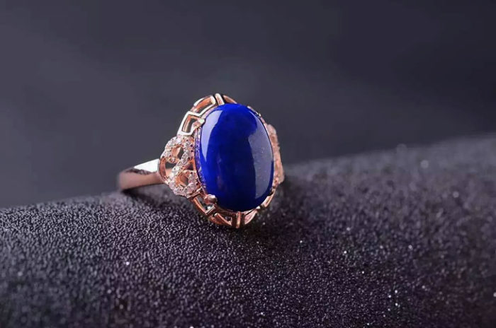 Natural Genuine Lapis Lazuli stone ring Solid 925 sterling silver Woman jewelry rings blue gems e1526079807372