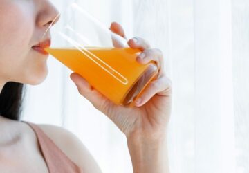 drinking orange juice