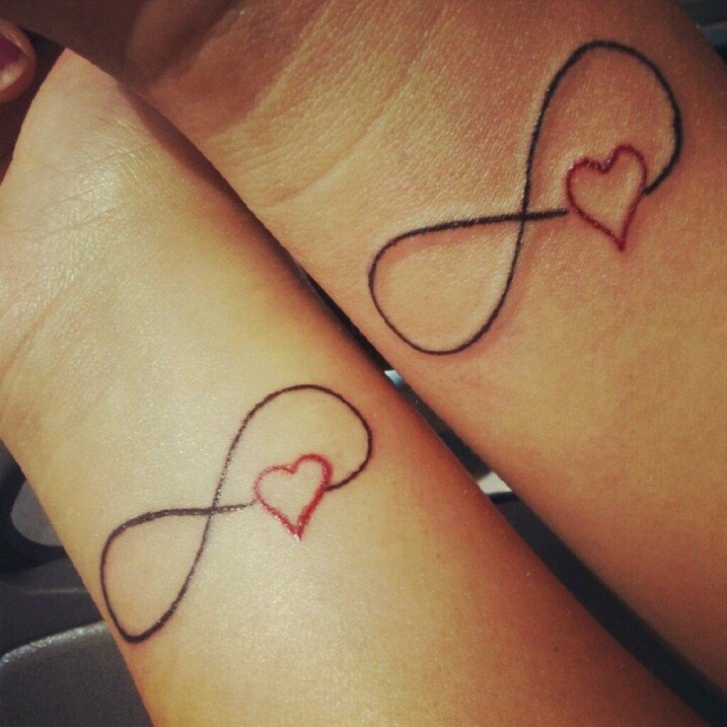 Infinity Heart Matching Tattoos On Wrists