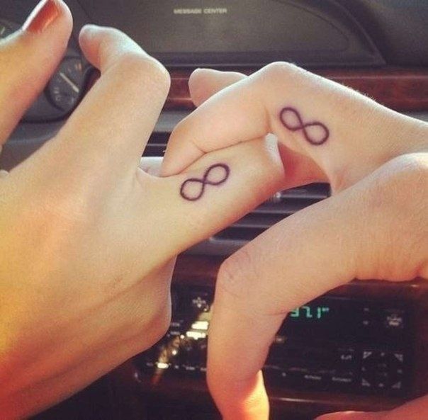 Twin Flame Tattoo On Finger.