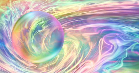 pastel rainbow orb in energy flow
